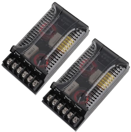 Ejoyous Crossover per Auto a 2 Vie, Divisore di Frequenza Universale per Altoparlanti per Auto 12 V, Crossover Audio per Auto, per Garantire Suono Corretto e Chiaro
