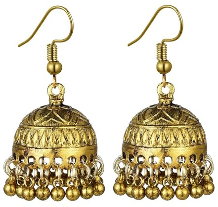 Orecchini Indiani Jhumka a Campana in Stile Bohemien Vintage, Tradizionale per Donne e Ragazze - Gioielli Regalo