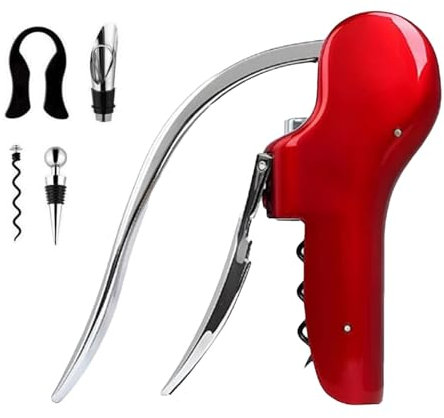 Juego de abridor de vino manual, juego de sacacorchos, 5 abridores robustos de aleación de zinc, forma de , abridor manual rápido de aleación de zinc para camareros, abridores de vino