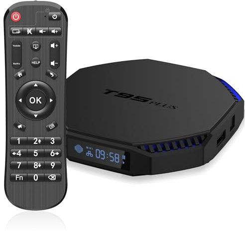 Android 11.0 TV-hölje, ADDCOLOR T95PLUS S905 X4 Android 11, 4 GB RAM, 64 GB ROM, Arm Cortex-A55, stöder 2,4 GHz/5 GHz wifi 6 8K HD och 2 USB-portar (USB 2.0 + 3.0) Smart TV-box 2024