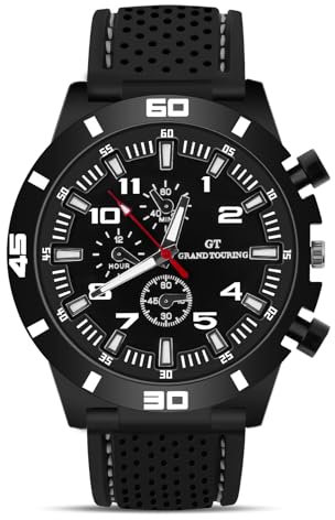 OFFCUP Herren Uhr Männer Analog Quarz Chronograph Silikon Armband, Armbanduhren Herren Uhren Herren Mode Casual Business Uhr für Herren Klassische Elegantes Geschenk -Weiß