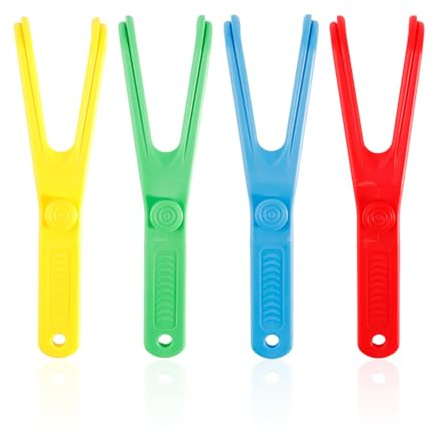 4 Pieces Y-Shaped Floss Rack, Creative Mini Floss Rack, Simple Plastic Floss Bracket, Reusable Floss Rack, Oral Teeth Cleaner.