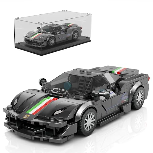 Mould King 27068 Technik Speed Champion Auto Bausteine F488 Sportwagen Klemmbausteine Rennwagen Bauspielzeug mit Acryl Vitrine Modellautos zum Sammeln (358 Teile)