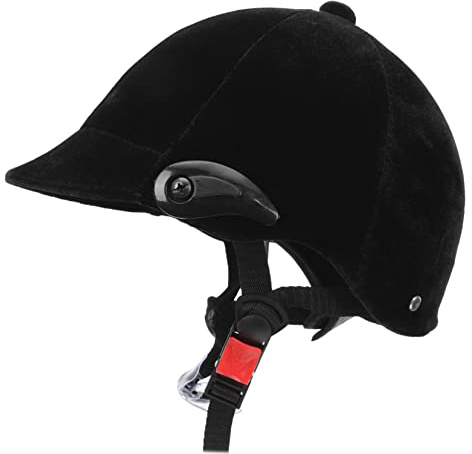 Alasum Casque D'équitation pour Garçon Et Filles Respirant Noir Suédé Léger Protection Tête Sportive Ajustable pour Jeunes Équitation Loisirs en Plein Air