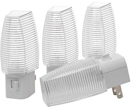 DEWENWILS Plug in Night Light with Switch, Manual ON Off LED Nightlight for Kids, Nursery, Bedroom, Bathroom, Hallway, Stairways, Corridor, Garage, Warm White, 4 Pack