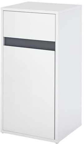 HOMCOM Moderno Armario de Almacenamiento Minimalista con cajón, Estante Ajustable, Organizador para el hogar, Elegante, Hermoso, Independiente, Compacto, Color Blanco