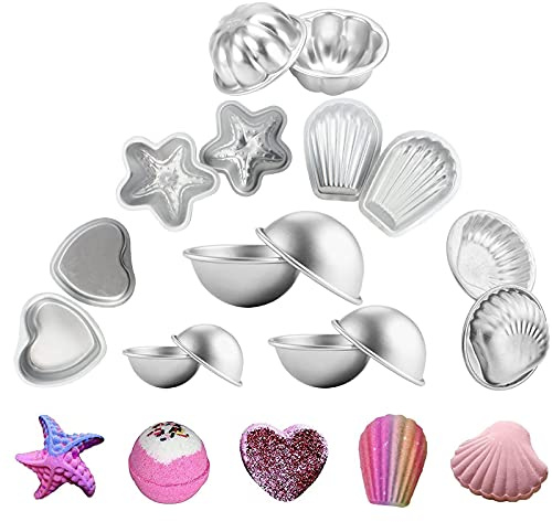 Bath Bomb Mold Bath Mögel DIY kit tvålform metallbadbomb form badbomb formkit badbollsformar badbomber press för choklad cupcake muffins tvål (16 stycken)
