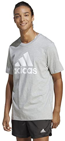 adidas Homme Essentials Single Jersey Big Logo Tee, Medium Grey Heather, S