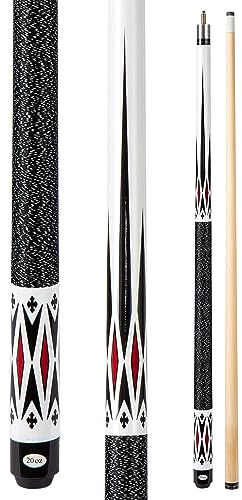 Sinsilvie 58 19 20 Ounce Pool Queue with 13mm Tip, Schwarz oder Weiß，1/2 Maple Queue Sticks Pool Cue,Billiard Cue,Billard Queue für Männer und Frauen. (White 19 oz)