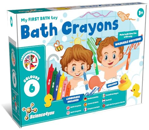 Science4you Lápices de Baño para Niños 3+ Años, Pintura de Baño es un Juguete Creativo, Experimento de Ducha más Divertida y Colorida, Regalo de Manualidades para Niños y Niñas de 3 4 5 6+ Años