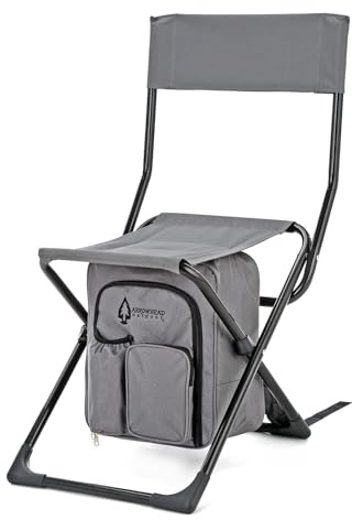 Arrowhead Outdoor Multi-Function 3-in-1 Compact Camp Chair: Backpack, Stool & Insulated Cooler, w/Bottle Holder & Storage Bag, External Pockets, Backrest, Fishing, Hiking, Heavy-Duty, USA-Based