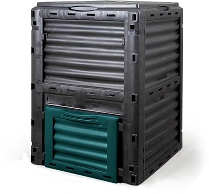 Gtzly Compostador Jardin de 300 L, Contenedor de Compostaje for Exteriores for Patio Y JardíN, Compostadores de CáMara de Trabajo RáPido for Todas Las Estaciones for Patio Y JardíN con Tapa(Green)