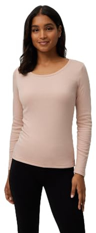 YSABEL MORA Camiseta Térmica Algodón Manga Larga Cuello Redondo - Confort y Calidez para Invierno - Interior Afelpado para Retener Calor y Estilo Funcional
