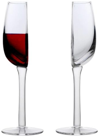 Mezzo Bicchiere Di Vino - 1/2/4 Pezzi 140 Ml Bicchiere Da Vino A Forma Di Metà | Bicchieri Da Vino Cristallini | Coppe Da Champagne In Vetro | Mezza Tazza Da Vino Rosso A Stelo Lungo Per La Miglior
