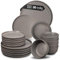 Moritz & Moritz NORDIC Geschirrset 12 Personen - 36-teiliges Steingut Geschirr Set in Grau - Skandinavisches Design - Robustes Teller Set 12 Personen für Alltag & Gäste - Kombiservice Geschirrsets
