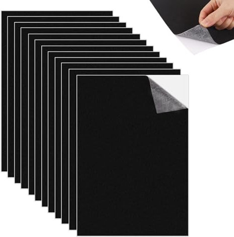 Bubuny 12Pcs Almohadillas de Espuma Autoadhesivas, Antideslizante Almohadillas de Goma Protectoras con Reverso Adhesivo para Muebles Manualidad, Eva Negro Foam Board Autoadhesivo 300x 210x1mm