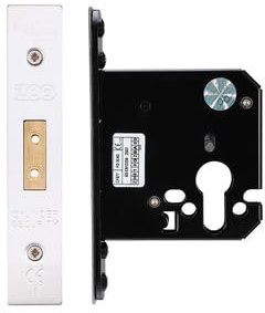 Kooples Hardware Euro Profile Deadlock – Mortice Lock Case for Euro Cylinder – Heavy Duty Security for Timber Doors (Satin Stainless)