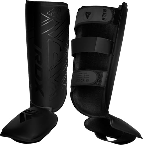 RDX Protège-tibias pour Kickboxing Muay Thai Arts Martiaux Entraînement, Maya Hide Cuir Kara Boxe Paratibie, MMA Protège-tibias Krav Maga Protection, Sparring BJJ Thai Boxe et Combat Karaté