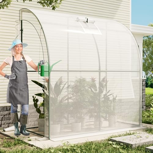 SPECILITE 79×40×83Inch Walk-in Lean to Greenhouse for Outdoors, White