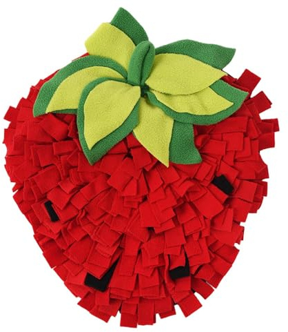 Tapis de fourrage à alimentation lente – Bol anti-avalement pour animaux de compagnie, puzzle alimentaire interactif, tapis design fraise, aide au repas pour chien, chat, chiot, lapin, jouet d'