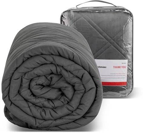 Winthome Weighted Blanket Adult for Better Sleep (Grey, 150x200cm 10kg) | Heavy Blanket Designed for Insomnia, Anxiety and Stress Relief with Premium Glass Beads, Weighted Blanket Double Size
