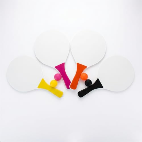 A2Z Wooden Beach Tennis Set Paddle Bat and Ball Set Outdoor Indoor Sports