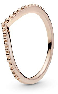 PANDORA Metallperlen Wishbone-Ring in Roségold mit 14 Karat rosévergoldete Metalllegierung Timeless Collection, Größe 52
