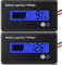 Frienda Batteriemessgerät mit Alarm, Batteriekapazitätsanzeige, Monitor, Spannungsmesser und Lithium-Ionen-Anzeige (blaues Licht)