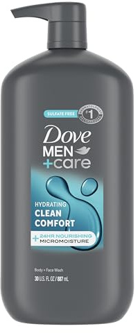 DOVE MEN + CARE Body and Face Wash Hydrating Clean Comfort Men's Body Wash with 24-Hour Nourishing Micromoisture Technology 30 oz