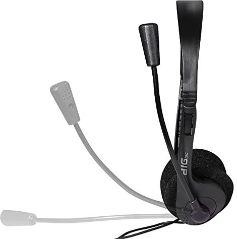BIGtec Auriculares de PC con micrófono estéreo, 1 conector jack de 3,5 mm, ligero, ajustable, brazo micro flexible, control de volumen, cable de 1,8 m, ordenador, portátil, juegos, oficina, hogar,