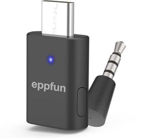 eppfun PS5 Bluetooth 5.2 Adapter, USB-C AudioTransmitter Dongle, APTX-Adaptive Niedriger Latenzfür Kabelloser Bluetooth Stick f Audioübertragung an Kopfhörer & Ohrhörer (nur Audio)