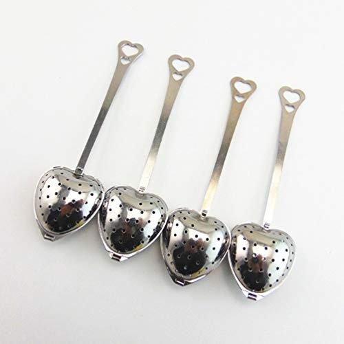 HEMOTON 10Pcs Thé Infuseur en Acier Inoxydable Long Grip Spoon Tea Mesh Infuseur Loose Leaf Thé Infuseur Fine Mesh Ball Thé Filtre de Thé Pincer Thé Infuseur Busket