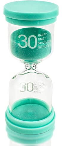 Sablier Minuterie De Cuisine Sable Horloge Sabliers Enfant 30 Minutes Sablier Colore Kit en Verre Transparent pour Douche Enfants,Cuisine,École,Bureau,Gym