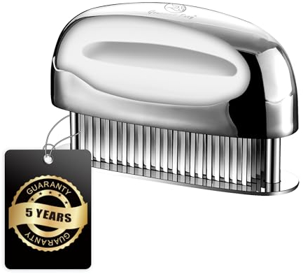Fleischzartmacher mit ultrascharfen Klingen - Steaker Fleischzartmacher aus 100% Edelstahl - Meat Tenderizer zum zart machen von Rind/Huhn/Schwein/Kalb/Steak - spülmaschinenfest