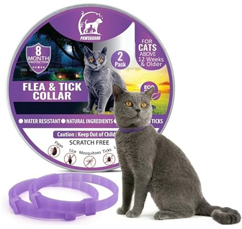 Cat Repellent Treatment, 2 Pack Repellent Collar, Adjustable for Small Medium Large Cats, Natural Waterproof Design (2 Pack Purple)
