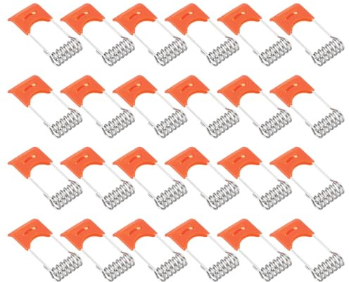 PATIKIL 39x17mm Plafonnier Ressort Pinces, 50 Paquet Émettant Diode Encastré Eclairage Accessoires Sécurisation Pinces pour Plafond Lampe, Orange