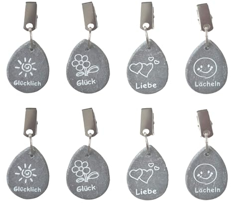 wocpvm 8 Stück Tischdeckenbeschwerer für Draußen Tischdeckenbeschwerer Stein Set Schwer Tischdeckenanhänger Tischdeckenhalter Tischtuchbeschwerer Outdoor mit Klammer für Familie Outdoor Party