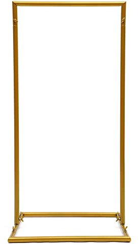 Gold Wedding Arch Backdrop Stand Square Balloon Garden Wedding Arch Backdrop Stand Rack Backdrop Frame Metal Floor Stand for Wedding Ceremony Party Birthday Decor 50 * 40 * 100cm