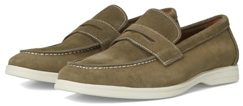 Steve Madden Mens Laguna Penny Loafer, Olive Suede, 13