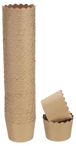 QUARKZMAN 50Pcs Moldes de Papel para Hornear Pequeños de Papel Kraft Marrón Forradores de Magdalenas a Granel Desechables a Prueba de Grasa para Bodas Cumpleaños Graduaciones