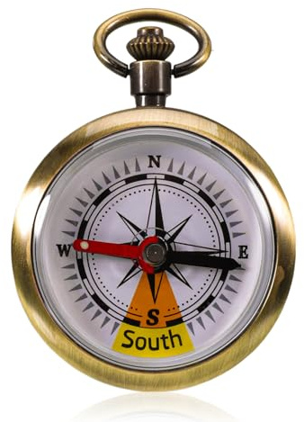 Compass Hiking,Brass Compasses,Retro Hollow Pattern Compass with Luminous Light，Shockproof Waterproof Brass Hollow Camping Survival Tools for Navigation Outdoor