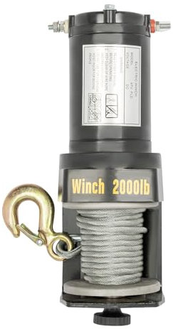 Cabrestante eléctrico con controlador de mango CC 12 V, 200 kg, dispositivo de elevación y tracción, cabrestante de motor, altura de elevación de cuerda, resistente al agua según IP67