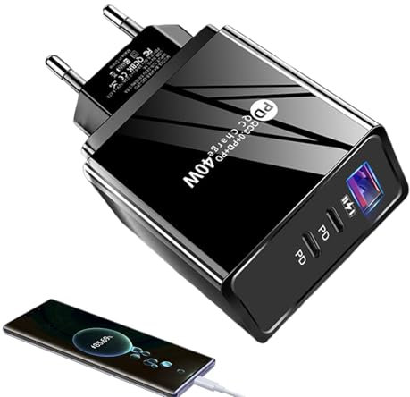 Bloc Chargeur USB,Bloc De Charge Rapide 40W QC3.0 Adaptateur Secteur Compact | Protection contre la Surtension et la Surchauffe Accessoires pour Téléphone pour Voyage Maison Bureaux Dortoir de Croisiè