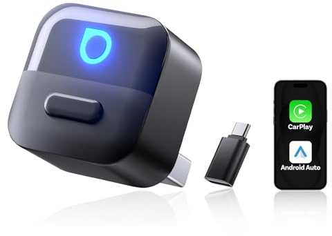 OTTOCAST Mini Pico 2026 Aggiornato, Adattatore Wireless 2 in 1 CarPlay e Android Auto con Adattatore USB-A/C, Cambio Telefono con un Solo Pulsante, Connessione Veloce per Telefoni iOS 10+ Android 11+