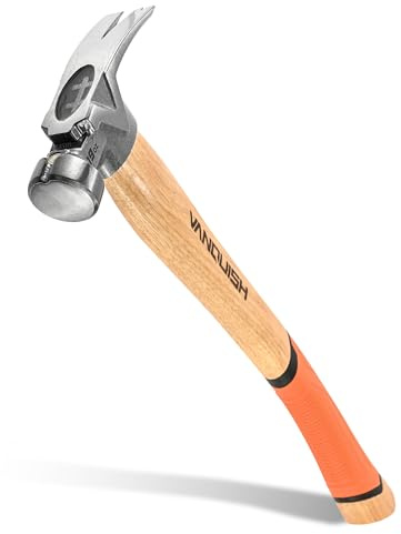 VANQUISH Framing Hammer 19 oz Curved Hickory Handle Straight Rip Claw