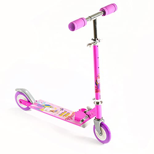ODS - Barbie Scooter Sparkcykel justerbar höjd cm 80, bakhjul med broms, rosa, vit, ljusblå, M, 44872