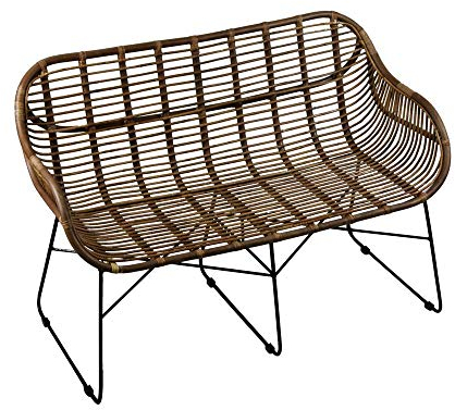 Lycce Rattansofa Venus Retro mit Armlehne braun 120cm x 60cm x 83cm