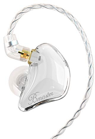BASN Bmaster Triple Driver In Ear Monitor Headphones with Two Detachable Cables Fit In Ear Suitable for Audio Engineer, Musician (White)