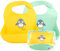 NatureBond Lätzchen, 2 Set Wasserdicht Baby Lätzchen Abwaschbar Baby lätzchen aus Silikon für Säuglingen, Antibakteriell BPA frei spülmaschinenfest Einfacher Reinigung