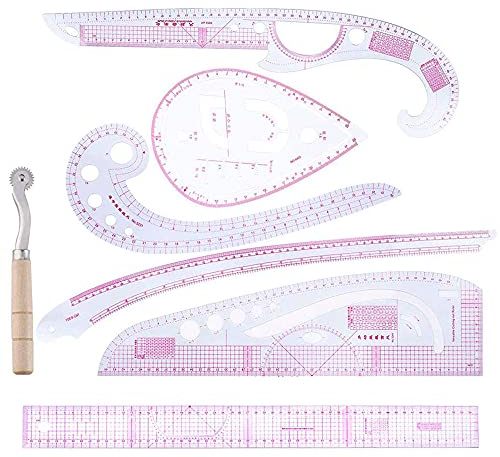 7 Stücke Schneider-Lineal, Kleidung Kunststoff Lineal Set, Französisches Metrisches Lineal Set, Schneiderei Schneidlineal, 7 Spezifikationen, zum Nähen und Schneiden von Stoff